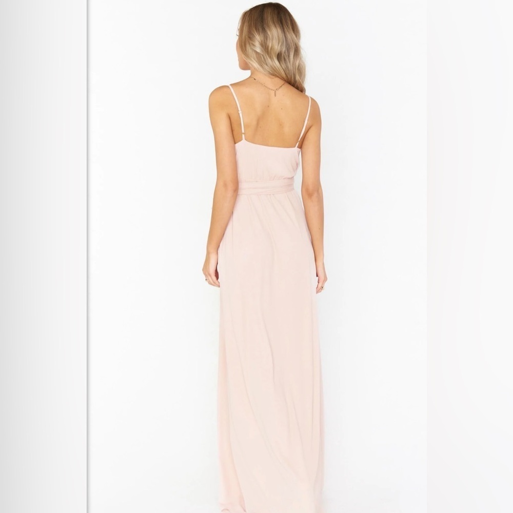 Show Me Your Mumu Liz Maxi Bridesmaid Dress Dusty Blush Crisp - Picture 4 of 7